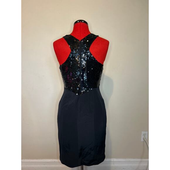 Oleg Cassini Women's Size 2 Black Tie Sequin Glam Party Dress Evening Cocktail - Picture 3 of 6